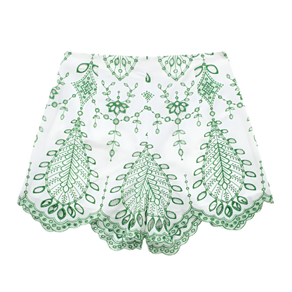 Vrouwelijke Co-ord Set Geborduurd Luchtig Zomeroutfit