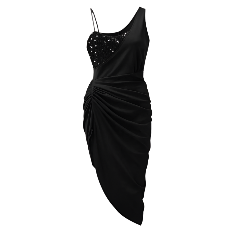 Avondjurk Glitter Asymmetrisch Kort Model Feestjurk