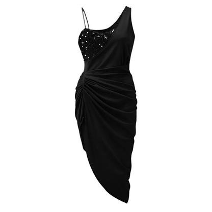 Avondjurk Glitter Asymmetrisch Kort Model Feestjurk