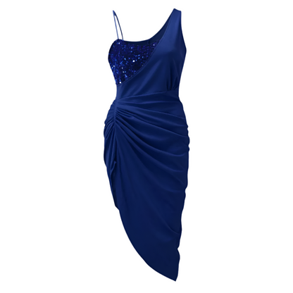 Avondjurk Glitter Asymmetrisch Kort Model Feestjurk