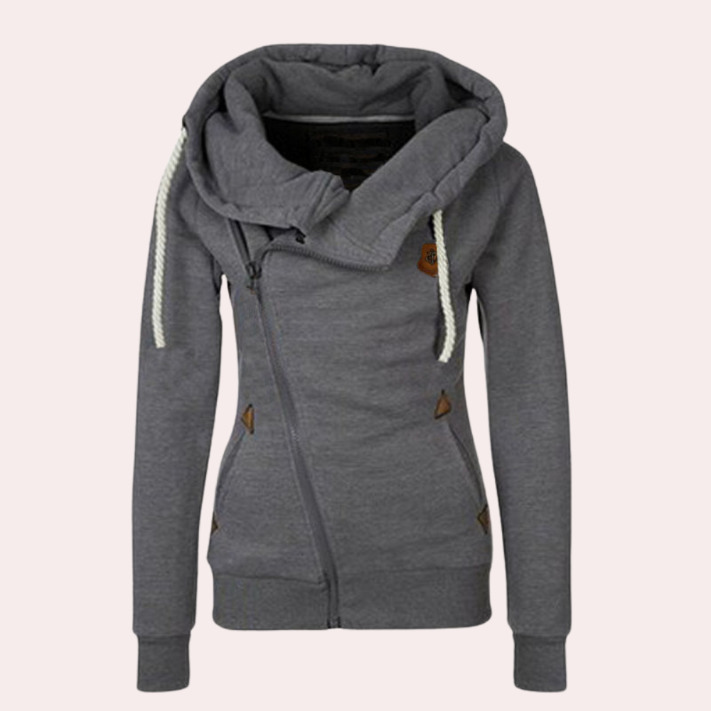 Dames Hoodie Zacht en Warm met Kruiskraag