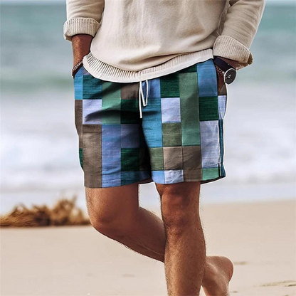 Korte Herenbroek Geometrische Print Zomerbroek Multicolor
