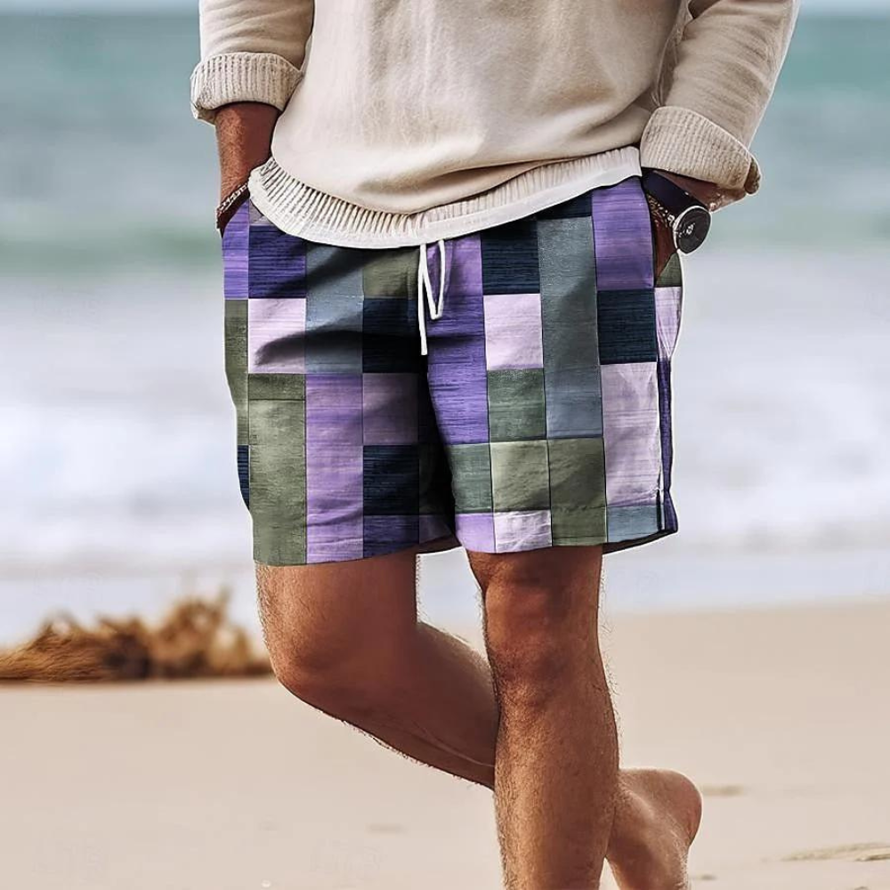 Korte Herenbroek Geometrische Print Zomerbroek Multicolor