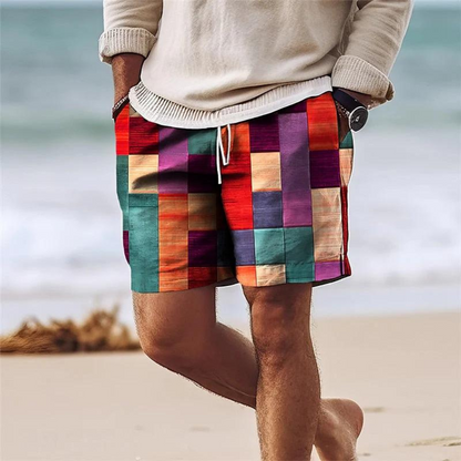 Korte Herenbroek Geometrische Print Zomerbroek Multicolor - StudioMarella