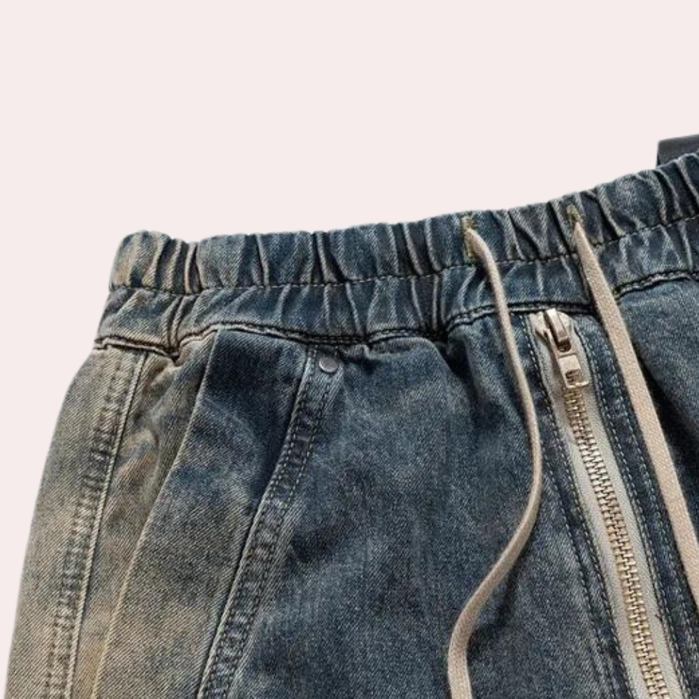 Unisex Jeans Broek Wide Leg Comfortabele Zit