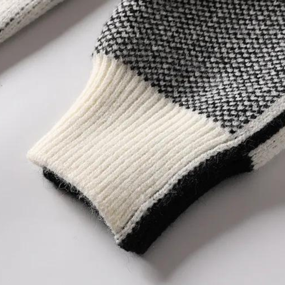Heren Trui Gebreid Geometrisch Patroon Dikke Stof Comfortabel