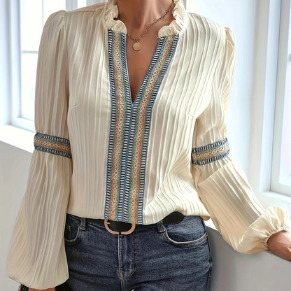 Vrouwelijke Blouse Bloemenprint Boho Stijl