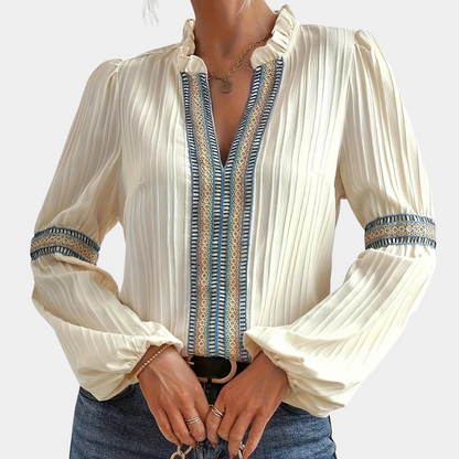 Vrouwelijke Blouse Bloemenprint Boho Stijl
