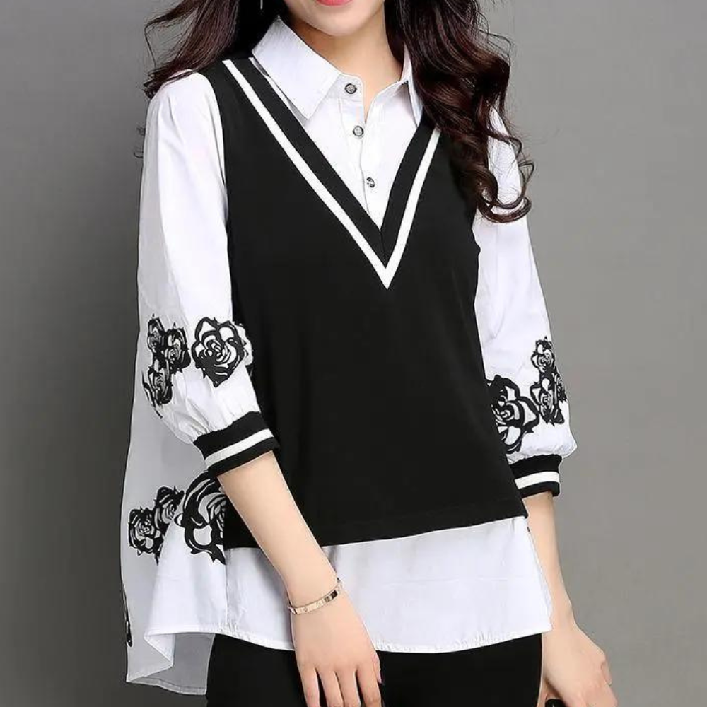 Dames Blouse Tweedelig Stijlvol Elegant Ursula Stijl - StudioMarella