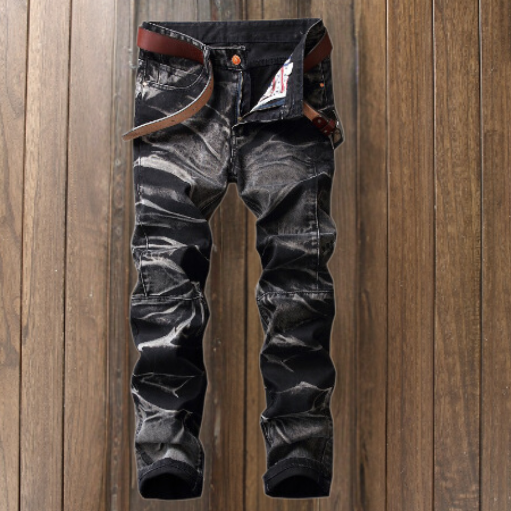 Heren Jeans Blauw Gefaded Stretch denim - StudioMarella