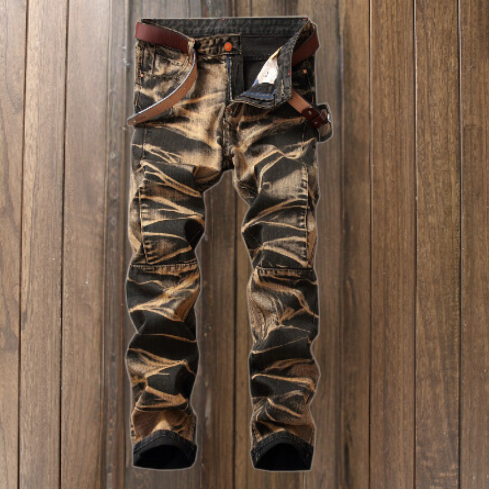 Heren Jeans Blauw Gefaded Stretch denim