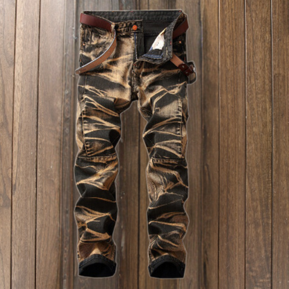 Heren Jeans Blauw Gefaded Stretch denim