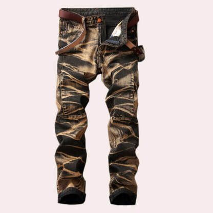 Heren Jeans Blauw Gefaded Stretch denim