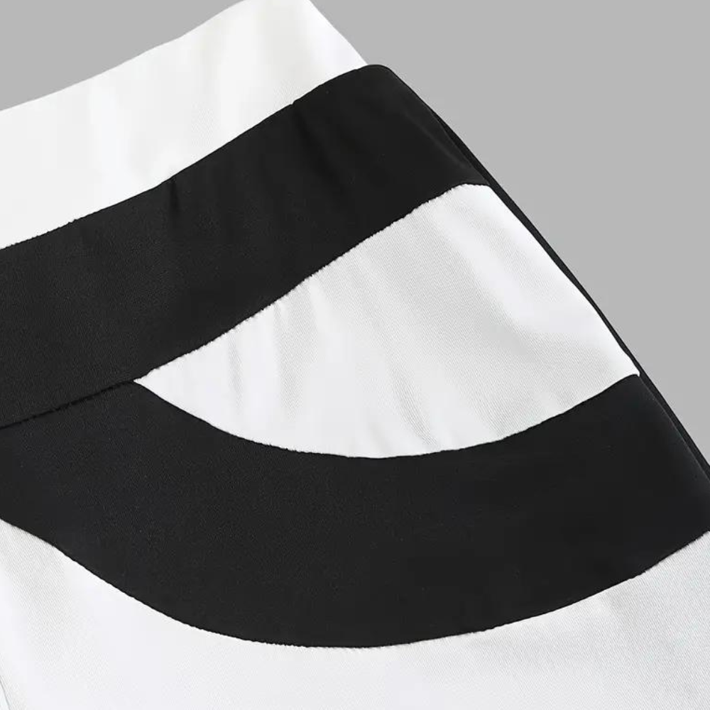Dames Broek Flared met Contrasterende Strepen en Wijd Model