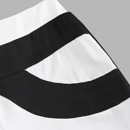 Dames Broek Flared met Contrasterende Strepen en Wijd Model