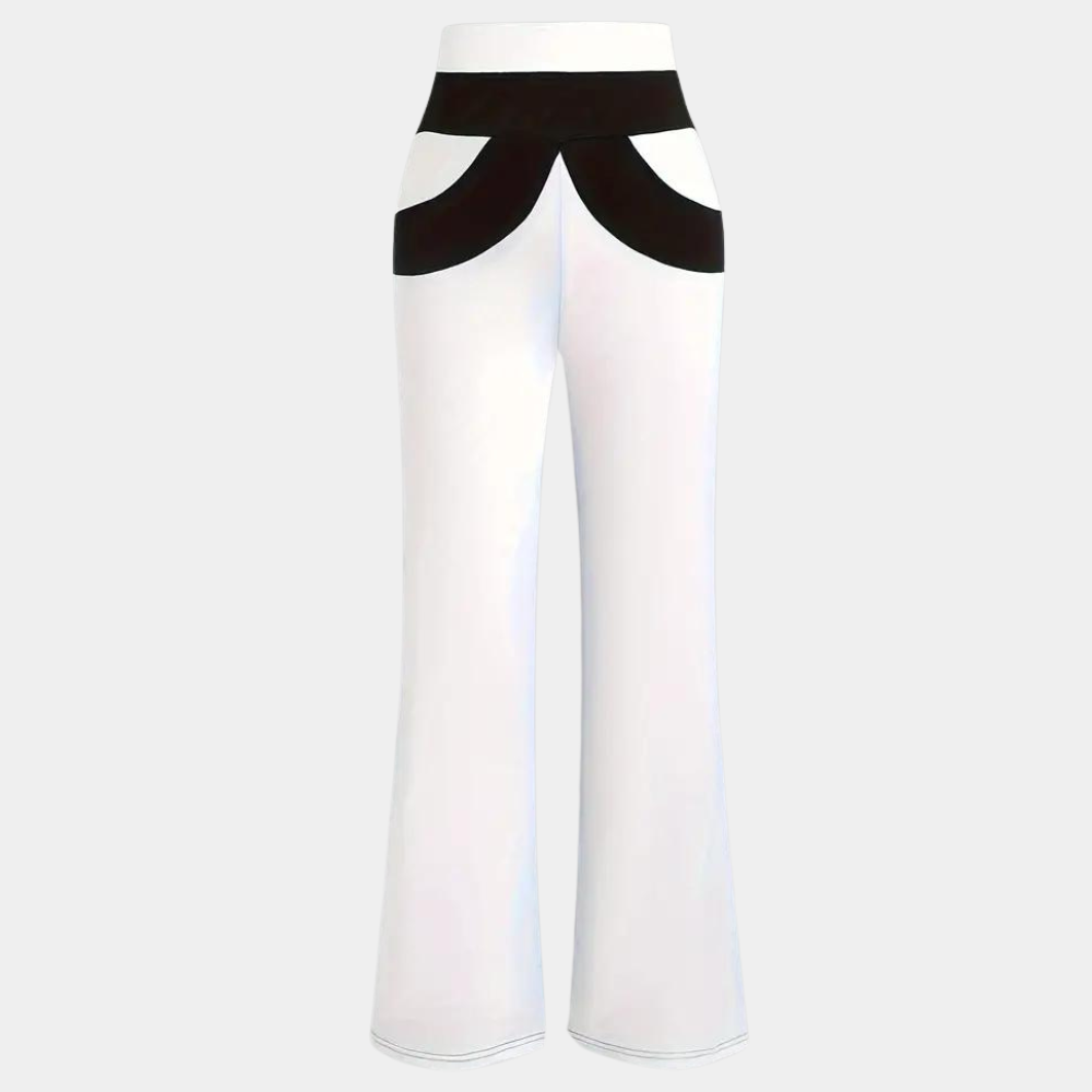 Dames Broek Flared met Contrasterende Strepen en Wijd Model - StudioMarella