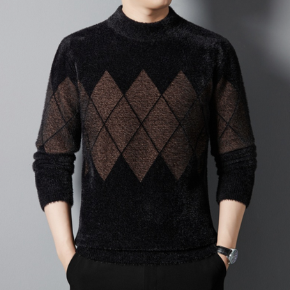 Mannen Trui Diamantpatroon Stijlvol Luxe Design