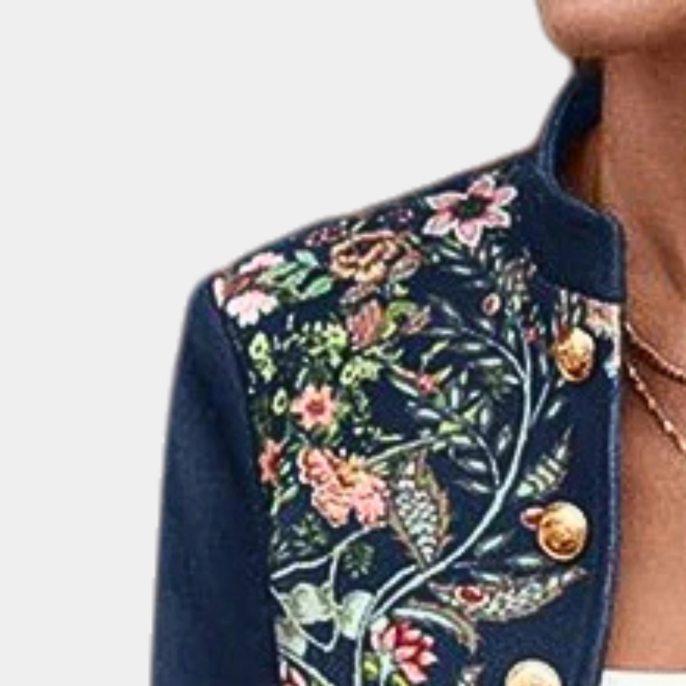 Dames Blazer Elegant Met Borduurwerk Kwaliteit Stof