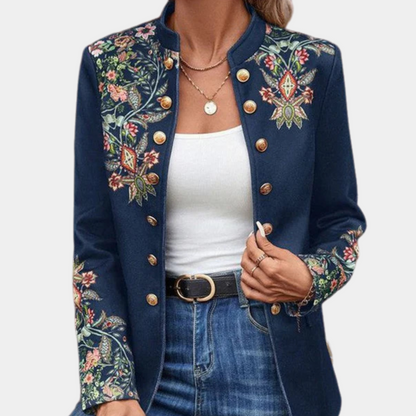 Dames Blazer Elegant Met Borduurwerk Kwaliteit Stof