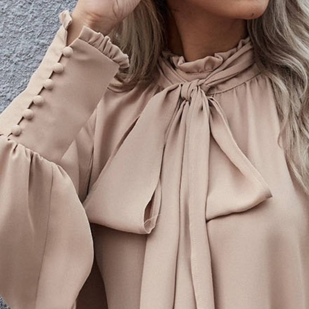 Dames Blouse met Strik voor Werk en Feestje Elegante Stijl