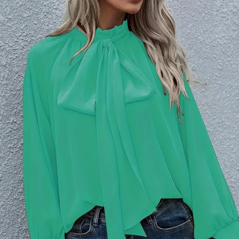 Dames Blouse met Strik voor Werk en Feestje Elegante Stijl
