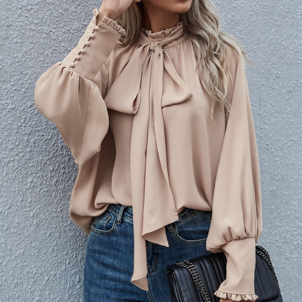 Dames Blouse met Strik voor Werk en Feestje Elegante Stijl