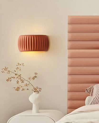 Wandlamp met Golvende Textuur in Natuurlijke Aardtinten voor Sfeervolle Verlichting | Moderne Wandverlichting Ambachtelijk Design Warm Licht Omhoog en Omlaag