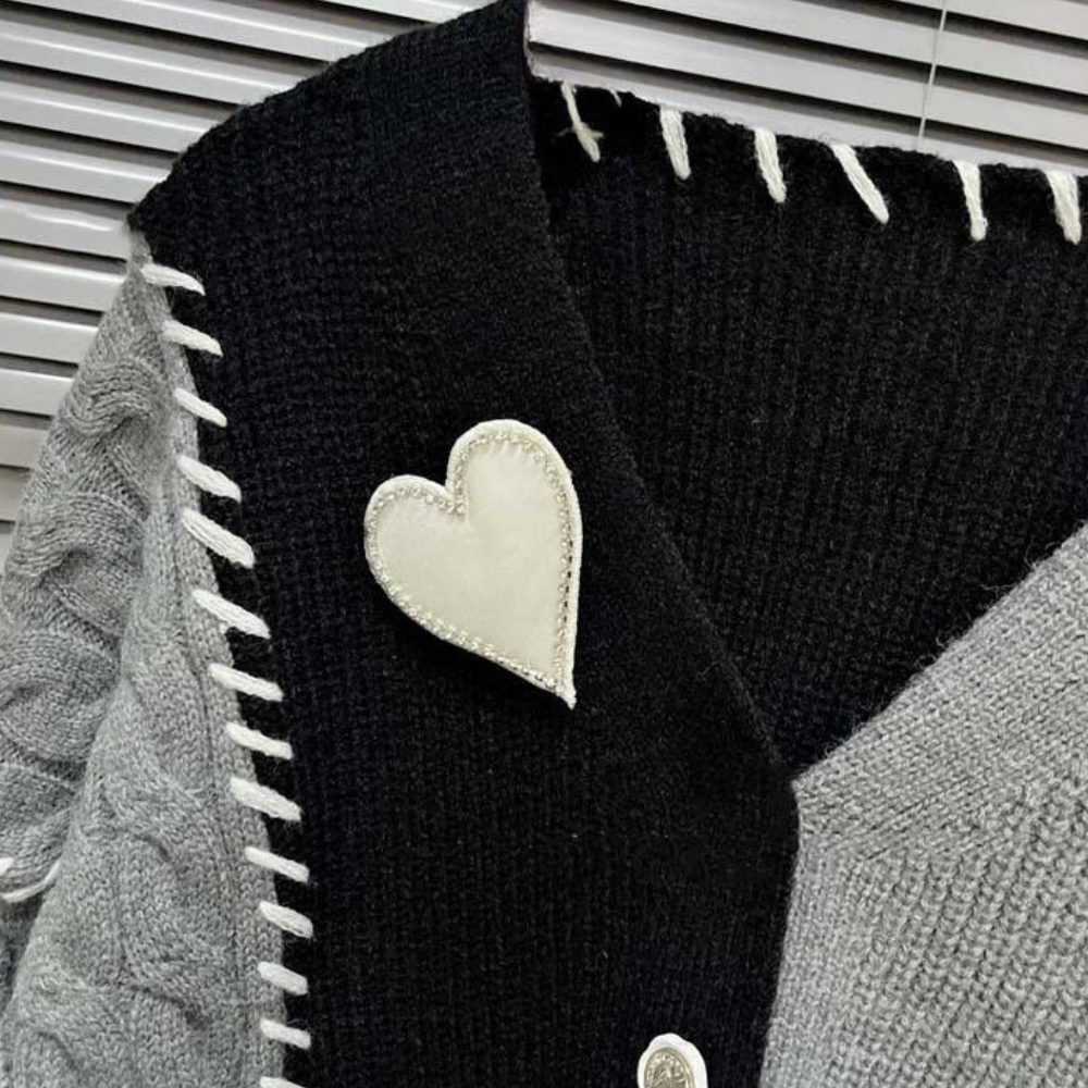 Vest Asymmetrisch Hart Decoratie Kleurrijk dames