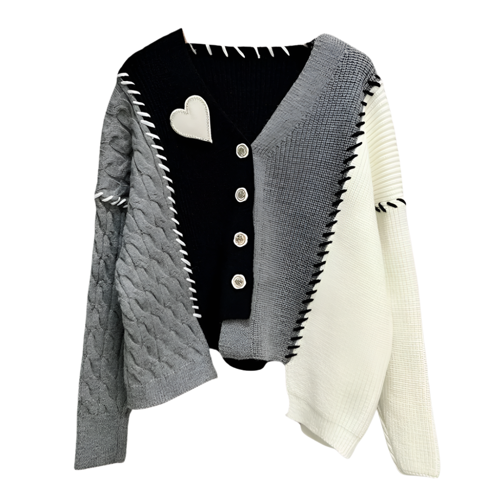 Vest Met Harten Asymmetrisch Kleurrijk Vrouwelijk Design - StudioMarella