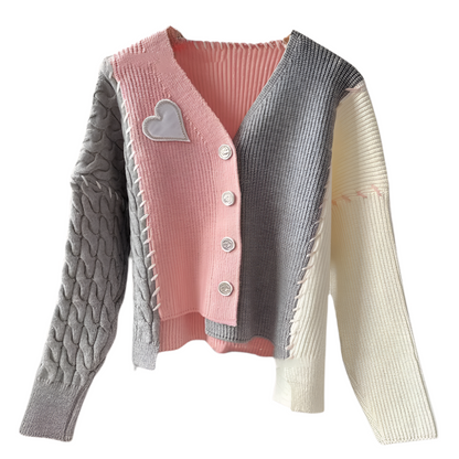 Vest Met Harten Asymmetrisch Kleurrijk Vrouwelijk Design
