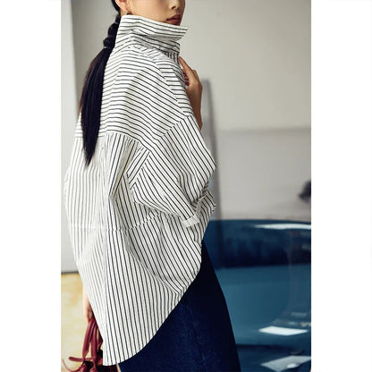 Korte Mouw Shirt met Strepen Stijlvol Design