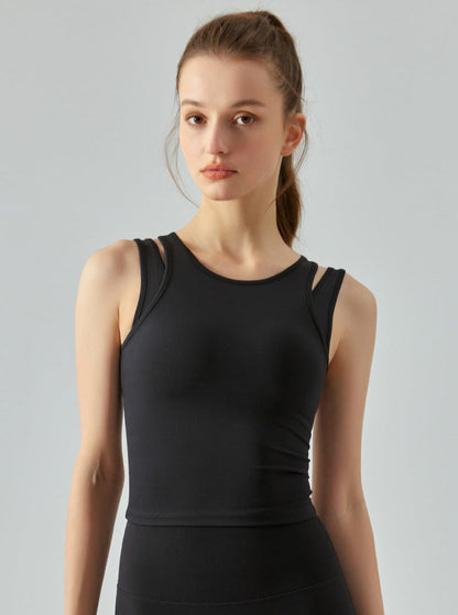 Vrouwelijke Sport Tanktop met Racerback en Bandjes