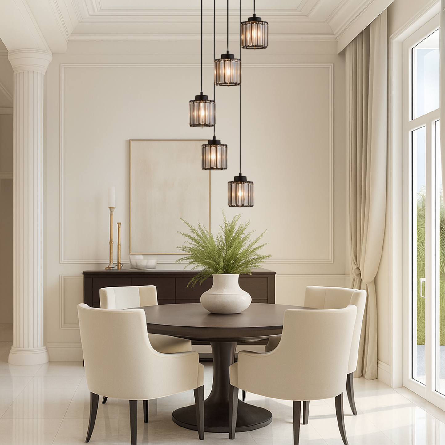 Ida kristallen trappenkroonluchter glas metaal zwart trap verlichting foyer hanglamp modern kristal lamp hoog plafond