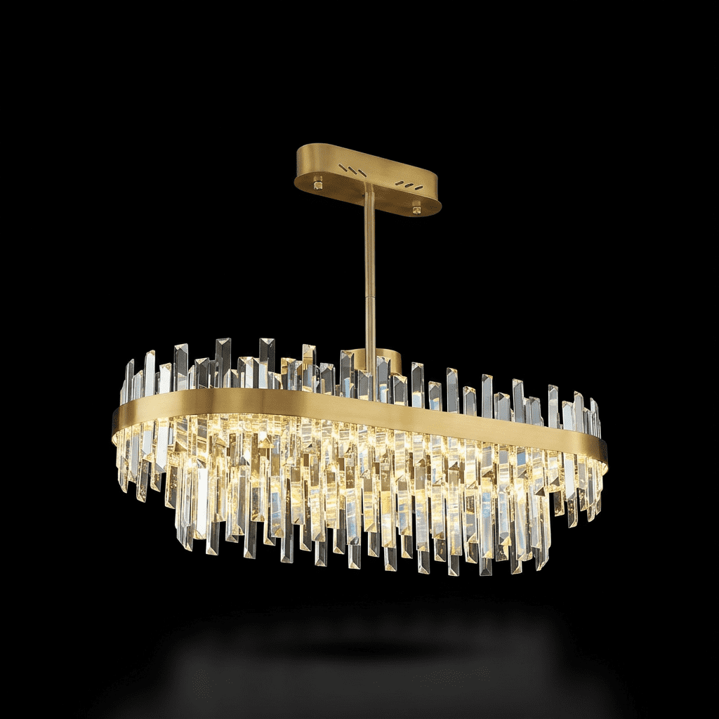 Kristallen Kroonluchter Goud Rond Ovaal LED 60 80 100cm