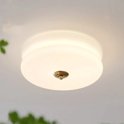 LED plafondlamp glas metaal crème 13 cm slaapkamer woonkamer art deco plafondverlichting rond warm licht neutraal licht wit licht