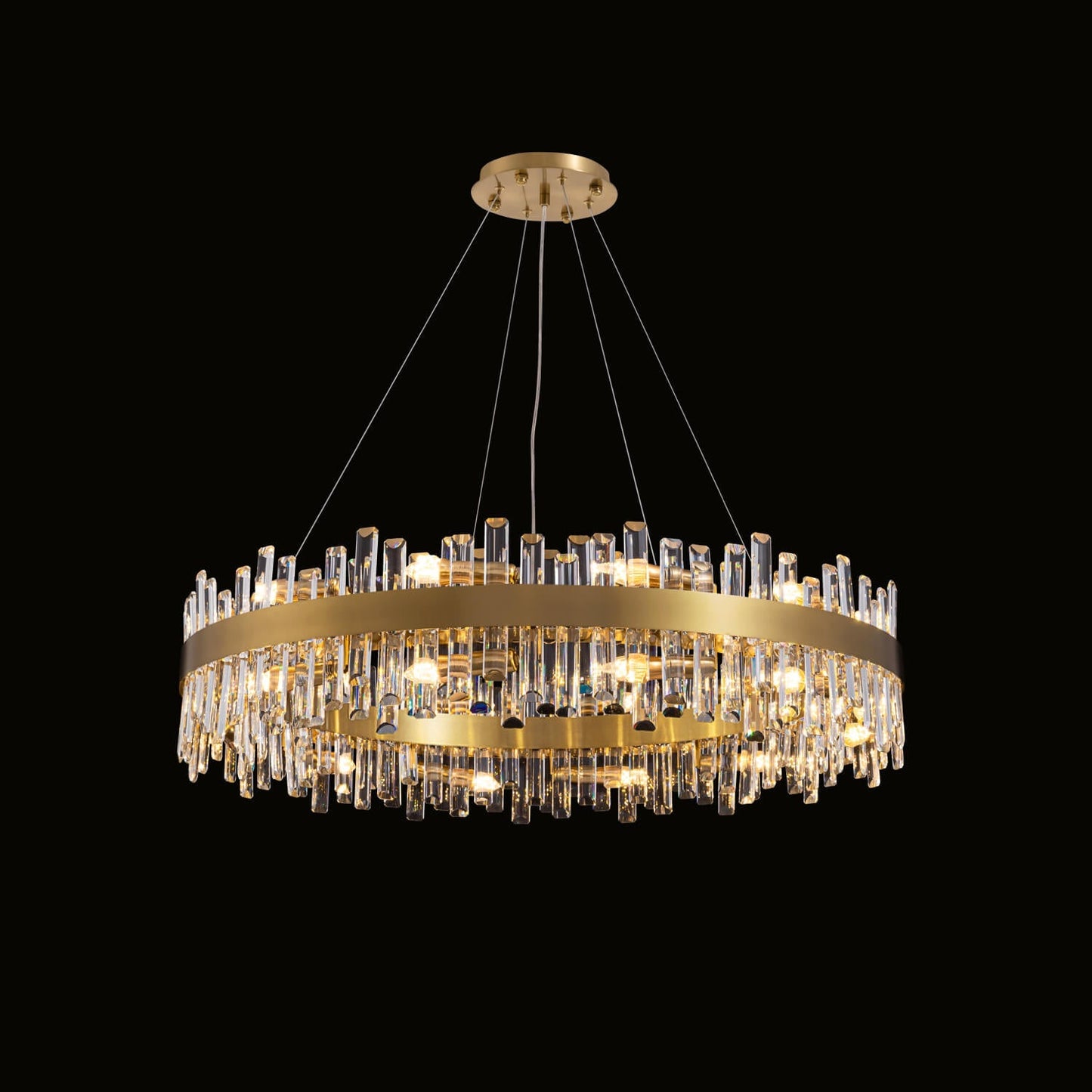 Kristallen Kroonluchter Rond Goud K9 Crystal 12-20 Lichts Luxe Plafondlamp