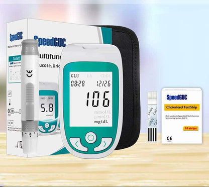 Multifunctionele Gezondheidsmeter 3-in-1 Thuistester Cholesterol Glucosewaarde Urinezuur Digitale Bloedsuikermeter Snelle Zelftest