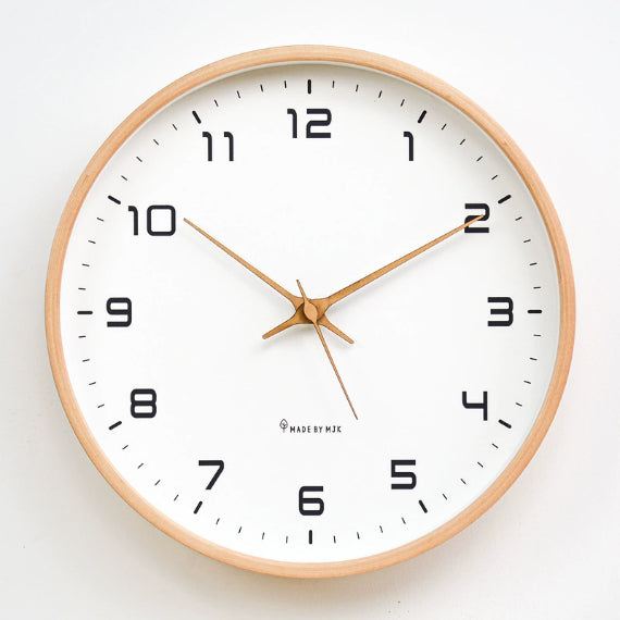Houten Wandklok Stil Uurwerk Scandinavisch Design Ø25 cm Ø30 cm Natuurlijke Houtlook Geruisloos Kwartsuurwerk Woonkamer Slaapkamer