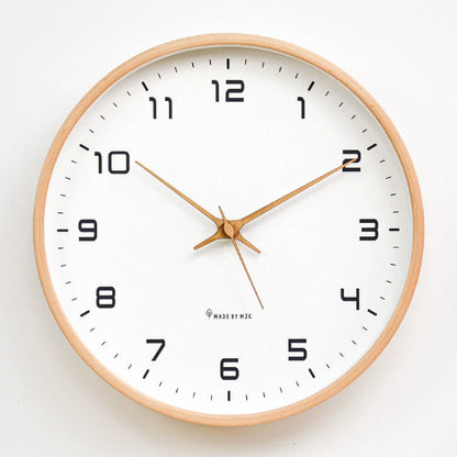 Houten Wandklok Stil Uurwerk Scandinavisch Design Ø25 cm Ø30 cm Natuurlijke Houtlook Geruisloos Kwartsuurwerk Woonkamer Slaapkamer