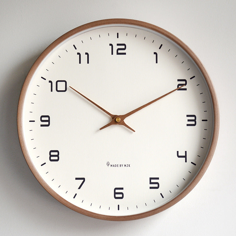 Houten Wandklok Stil Uurwerk Scandinavisch Design Ø25 cm Ø30 cm Natuurlijke Houtlook Geruisloos Kwartsuurwerk Woonkamer Slaapkamer