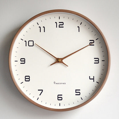 Houten Wandklok Stil Uurwerk Scandinavisch Design Ø25 cm Ø30 cm Natuurlijke Houtlook Geruisloos Kwartsuurwerk Woonkamer Slaapkamer