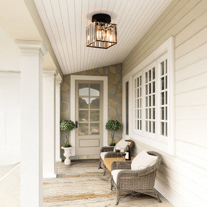 Plafondlamp Kristal Zwart Zilver Goud E27 Opbouw Modern Hal Woonkamer