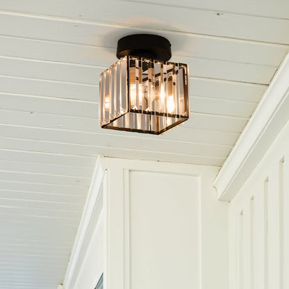 Plafondlamp Kristal Zwart Zilver Goud E27 Opbouw Modern Hal Woonkamer