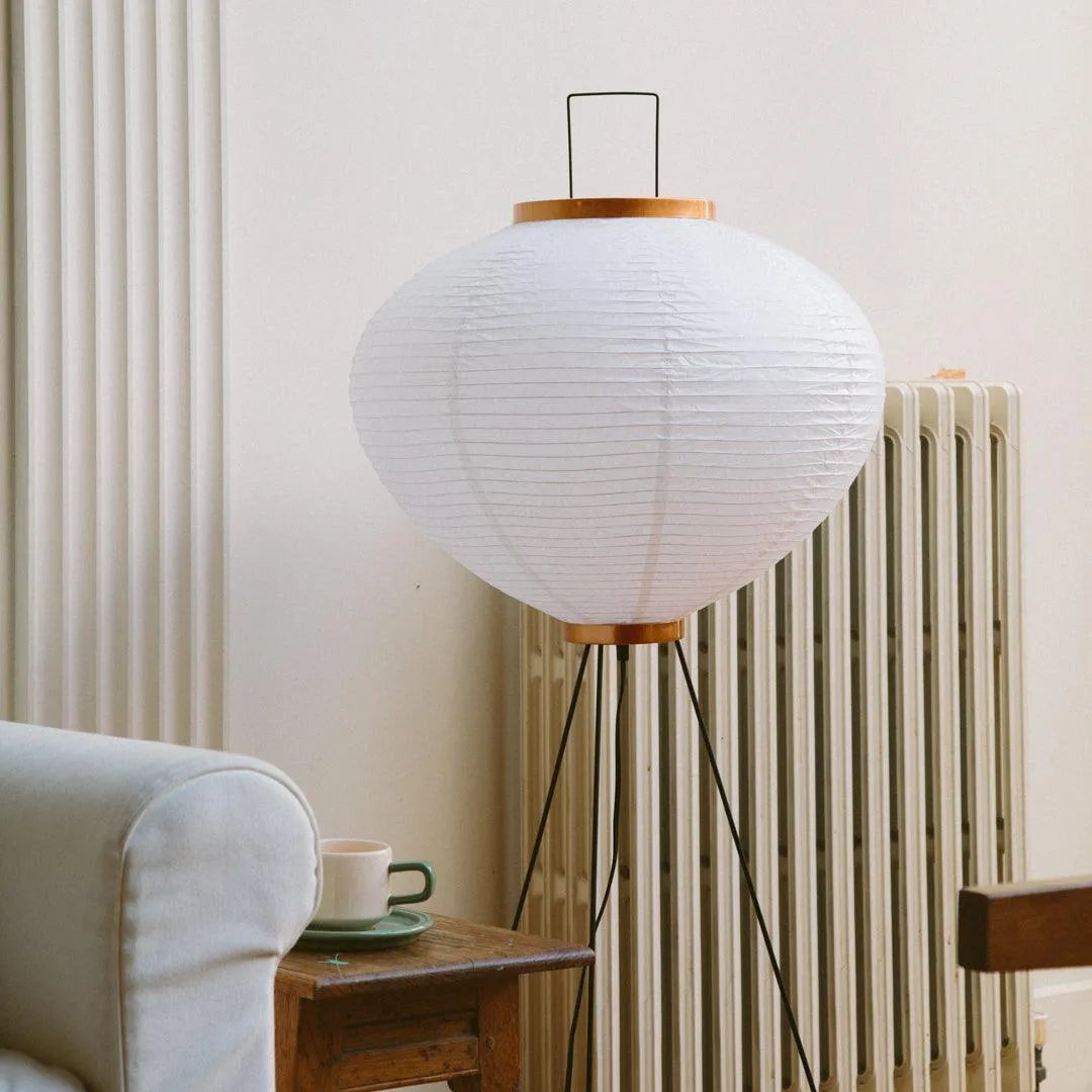 Vloerlamp Rijstpapier Japans Akari Groot 45x120cm Metalen Frame Sfeerverlichting