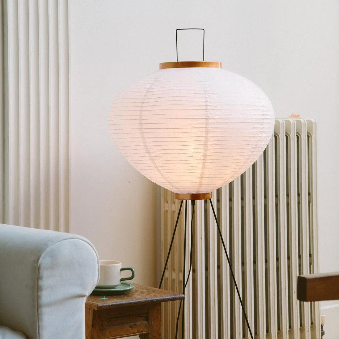 Vloerlamp Rijstpapier Japans Akari Groot 45x120cm Metalen Frame Sfeerverlichting