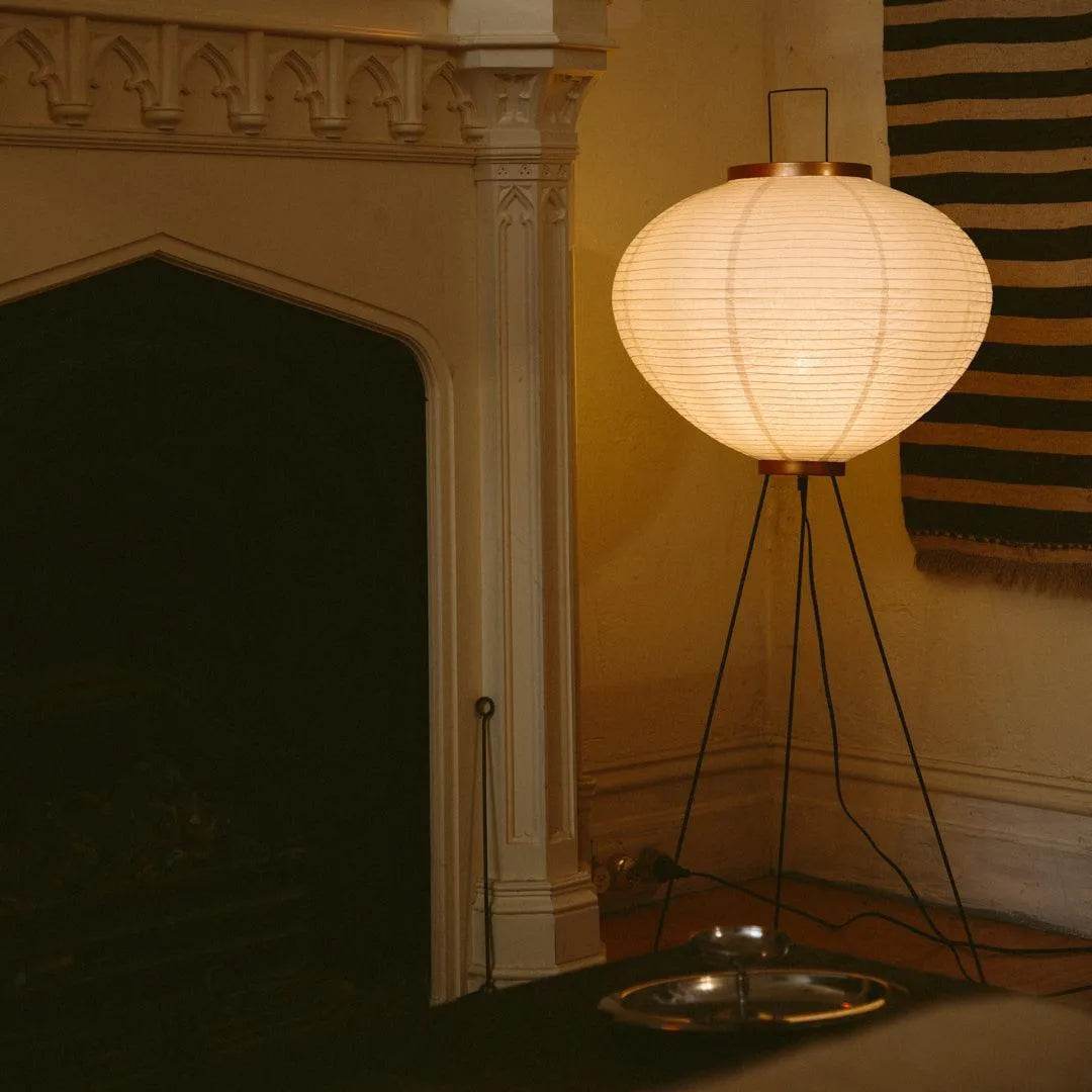 Vloerlamp Rijstpapier Japans Akari Groot 45x120cm Metalen Frame Sfeerverlichting