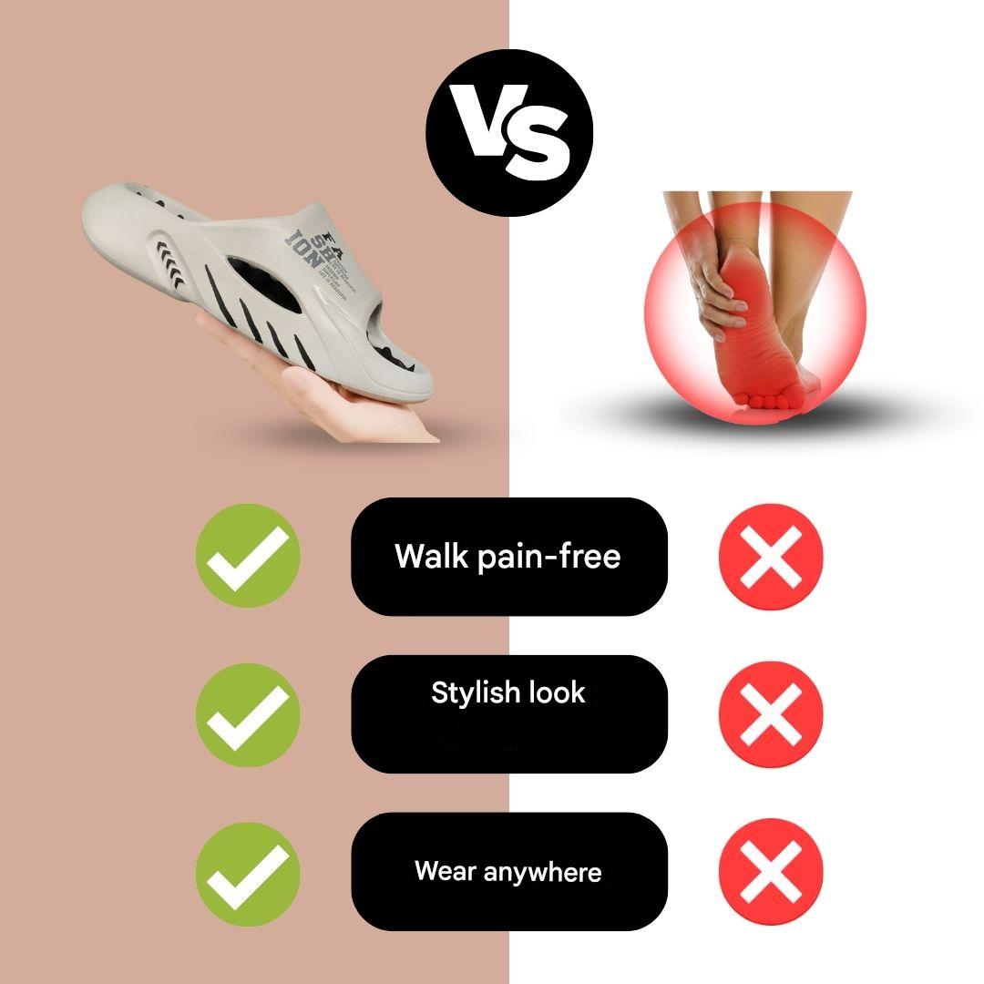Ergonomische Massageslippers met Acupressuur Noppen Unisex Zwart Wit Grijs Badslippers Reflexologie Wellness