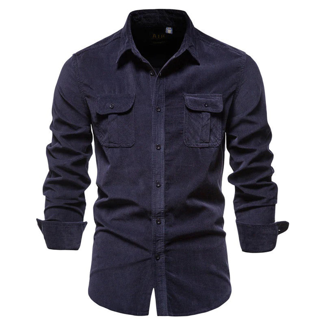 Heren Overhemd van Ribfluweel met Corduroy Stof