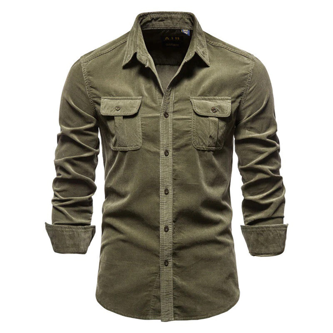 Heren Overhemd van Ribfluweel met Corduroy Stof