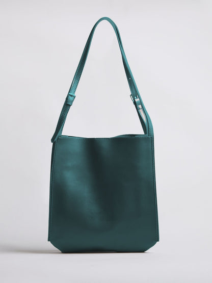 Vegan Leren Schoudertas Halfrond Elegant Ruim